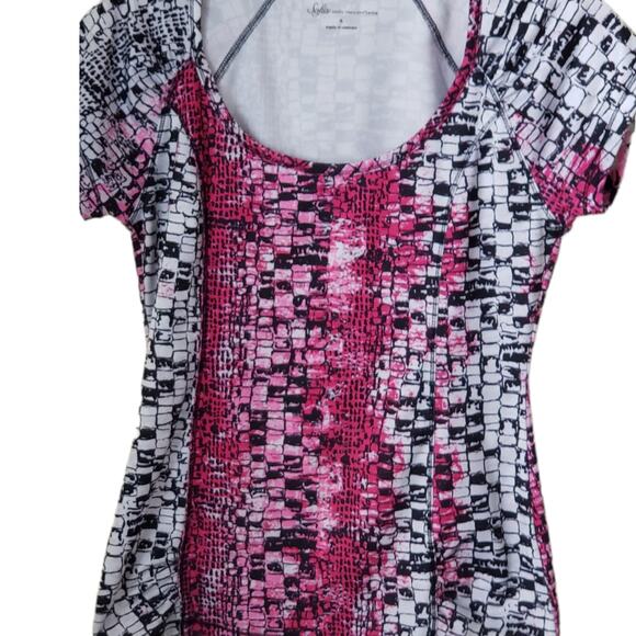 2 FOR $5 SALE Sofia Vergara Active  Short Sleeve Paradise Pink Combo Top  Small - Picture 2 of 7
